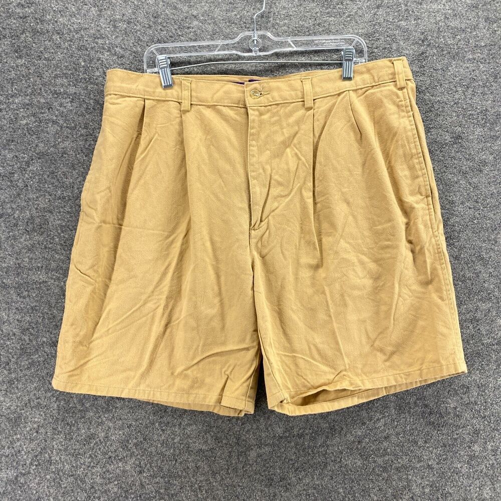 5/$45 Hunt Club Shorts Men 40 Beige High Rise Flat Front Bermuda Pockets Cotton